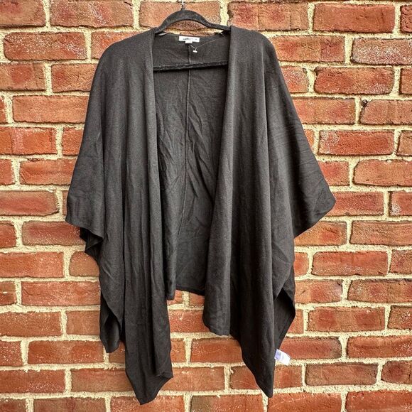 LOFT $89 Travel Wrap sweater shawl kimono Black ONE SIZE NEW - Picture 6 of 11